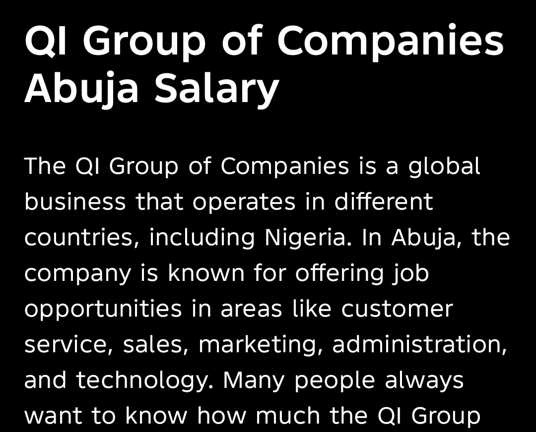 QI group of companies abuja